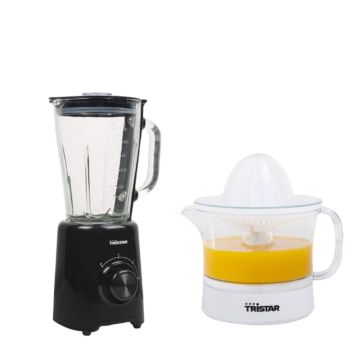 Blender TRISTAR 500W - BL-4477 Noir + Presse-agrumes TRISTAR CP-3005 25W 0.5L Blanc Gratuite