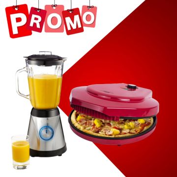 Pack Blender PRINCESS 212023 800W - Inox + Machine à Pizza PRINCESS 115001 1450W - Rouge