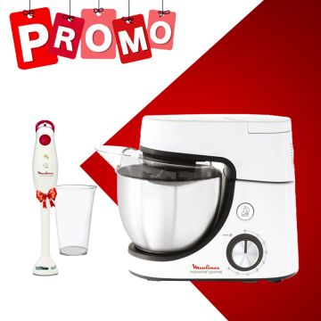 Robot pâtissier MOULINEX MasterChef Gourmet - Blanc +  Mixeur Plongeant DD1001EG 350W Blanc MOULINEX