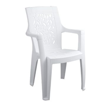 Chaise HOME LINE Avec Accoudoirs Blanche 