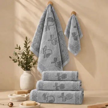 Serviette De Bain 50x90 KHT25-36 Bleu
