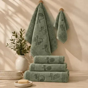 Serviette De Bain 50x90 KHT25-36 Vert