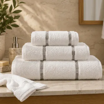 Serviette De Bain 50x90 KHT25-60 Blanc