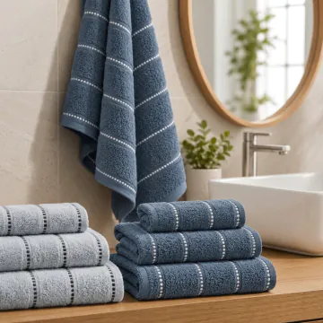 Serviette De Bain 30x40 KHT25-01 Bleu 
