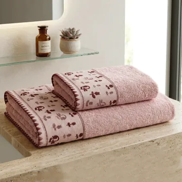 Serviette De Bain 50x90 KHT25-11 Rose