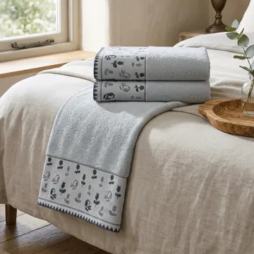 Drap De Bain 70x140 KHT25-11 Bleu