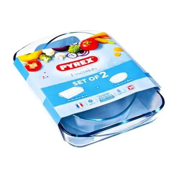 Lot de 2 Plats à Four PYREX Rectangulaire et Oval 
