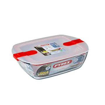 Plat à Four Verre Rectangulaire 0.5L Avec Couvercle Cook&Heat PYREX en Verre 