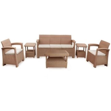 Salon de jardin SOFPINCE Syphax 5 places Avec 2 Tables coin Gratuits