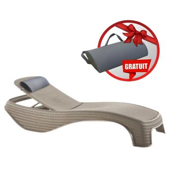 Transat Atlantique SOFPINCE Rotin + Oreiller Gratuit