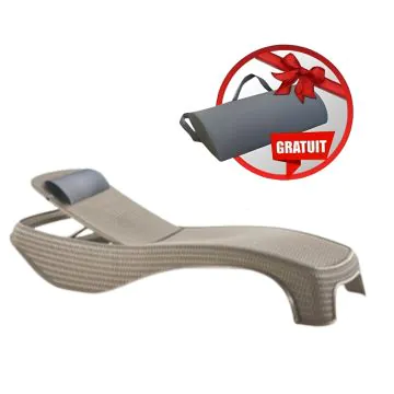 Transat Atlantique SOFPINCE Rotin + Oreiller Gratuit