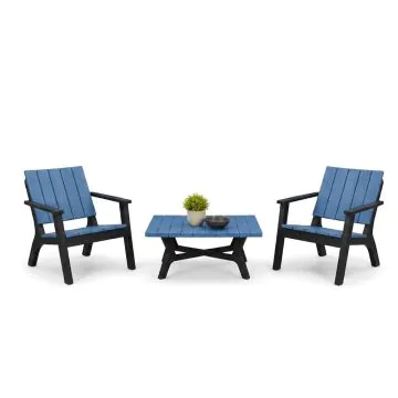 Salon de Jardin SOTUFAB Central Park 2 Places Noir/Bleu Gris