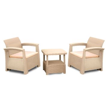 Salon de Jardin HOME LINE 2 Fauteuils + Table 