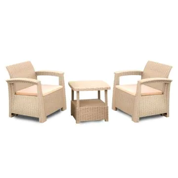 Salon de Jardin HOME LINE 2 Fauteuils + Table 
