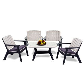 Salon de Jardin Silva HOME LINE 4 Places + Coussins Gratuits