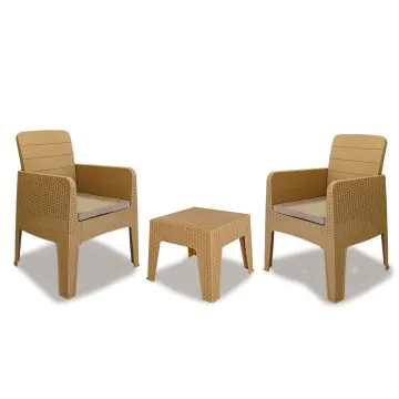 Salon de Jardin MARECHEL HOME LINE 2 Fauteuils + Table