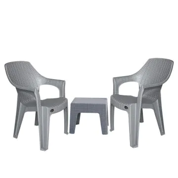 Table SOFIA + 2 Fauteuils Le Baron - Gris