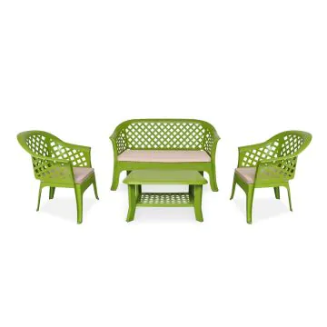 Salon LARIANA 4 Places Avec Coussin - Vert Olive