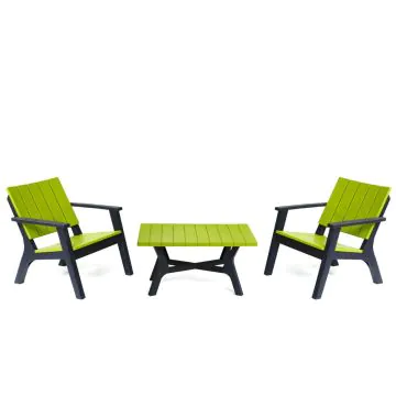 Salon de Jardin SOTUFAB Central Park 2 Places Noir/Vert Olive