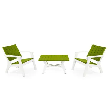Salon de Jardin SOTUFAB Central Park 2 Places Blanc /Vert Olive