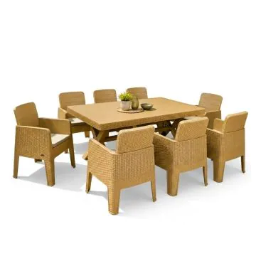 Table Sofix 170cm + 8 Fauteuils Gammarth Marron
