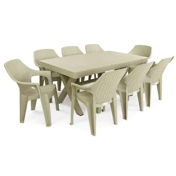 Table SOFIX 170 Cm+ 8 Fauteuils Grége