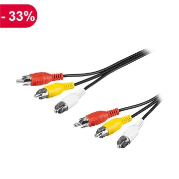 Câble  RCA 3*3 1,2 mètres CONNECTPLUS