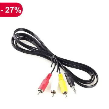 Câble JACK vers 3 RCA - Audio&vidéo - 2 mètres CONNECTPLUS - Noir