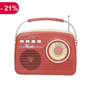 Enceinte et  Radio FM AKAI ER68R BLUETOOTH - Rouge