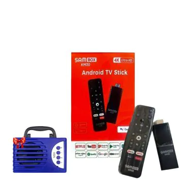 Box TV Android SAMBOX KM30 2Go 16Go + 2 Abonnements 12 Mois + Haut-Parleur Bluetooth Gratuit 