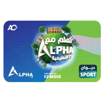 Carte Abonnement ALPHA + TAALIMIYA + DIWAN SPORT + SHAHID 12 MOIS