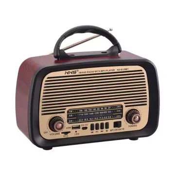 Radio Fm Bluetooth NS-8128 Gold Contour Noir