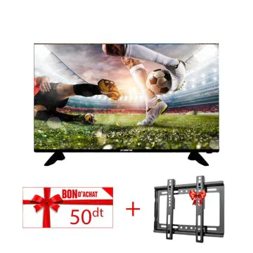Tv ETERNAL 32'' LED HD Slim Avec Récepteur Intégré + Support TV Gratuit + Bon D'achat 50 DT