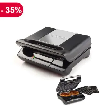 Appareil Panini 3en1, Gaufre, Croque-monsieur 117002 800W Inox PRINCESS