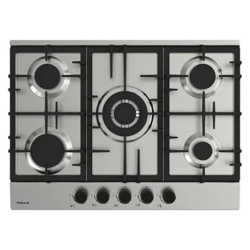 Plaque de Cuisson 5 Feux Gaz 70 cm F478X Inox FOCUS