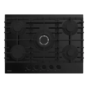 Plaque de Cuisson  5 Feux Gaz 70 Cm F.406B Vitro Noir FOCUS