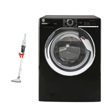 Lave Linge Frontal  BU-H3WS4105TCBE-04 HOOVER 10,5KG Noir + Aspirateur Balai Gratuit 