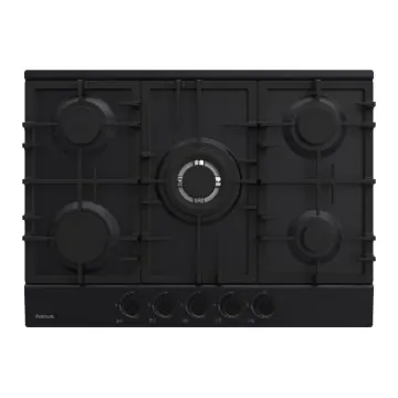 Plaque de Cuisson 5 Feux  Gaz 70 cm F478B Noir FOCUS