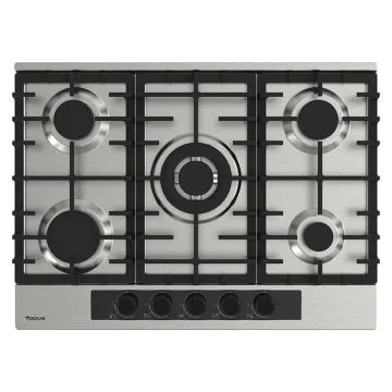 Plaque de Cuisson 5 Feux Gaz 70 cm  F403X Inox FOCUS