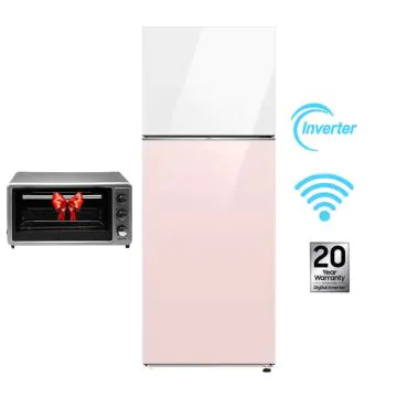Réfrigérateur SAMSUNG RT47CB66448CEL Inverter  Wi-Fi intégré 460 Litres NoFrost Rose et Blanc + Four Gratuit 