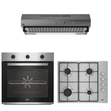 Pack encastrable BEKO Plaque + Four + Hotte 