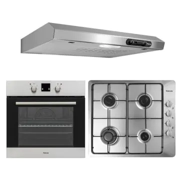 Pack Encastrable FOCUS Plaque + Four + Hotte Inox