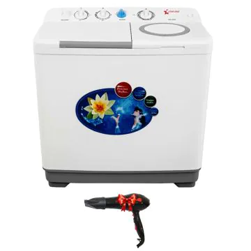 Machine à Laver Semi Automatique STARONE ST013K Blanc + Sèche cheveux Gratuit 