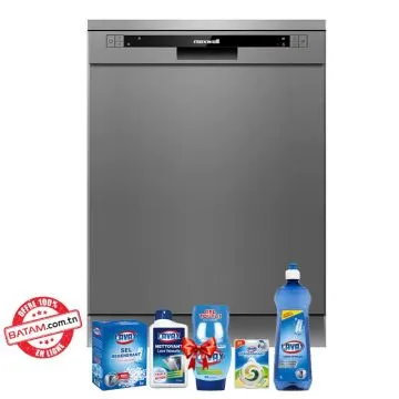 Lave Vaisselle MAXWELL MAX-LVM1326SD-X 13 Couverts - Inox + Pack Lavax Gratuit 