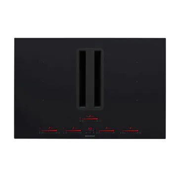 Plaque Induction SILVERLINE  7110.80 80 cm avec Hotte Intégrée Verre Noir  