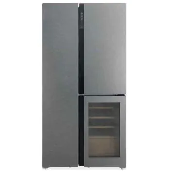 Réfrigérateur Side By Side HYUNDAI Inverter 548L NoFrost + Cave À Vin Verre Gris