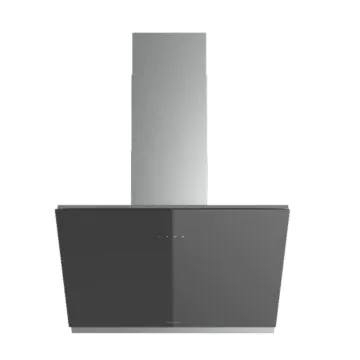 Hotte Décorative PREMIUM 90 cm GAIA-90BX Verre Noir et Inox 