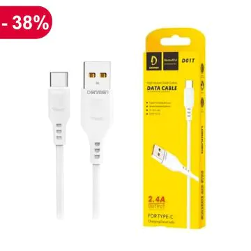  Câble  de Charge DENMEN Type C D01T  Blanc