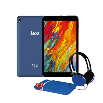 Tablette IKU T5 8" Wifi Bleu + Etui+ Casque Filaire Gratuit 