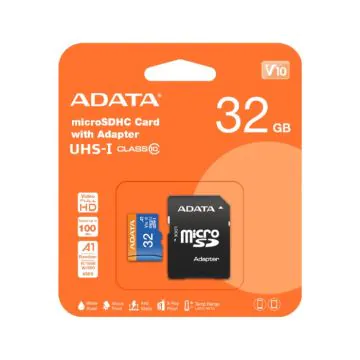 Carte Mémoire ADATA 32GO Micro SDHC Class 10 Avec Adaptateur Noir